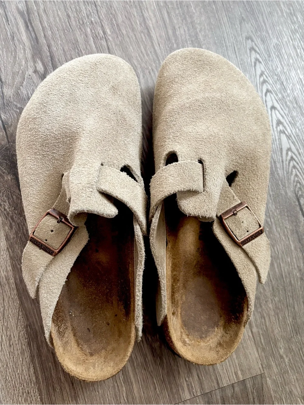 Birkenstock Suede Boston Clogs in Taupe - Size 42 - Picture 2 of 7